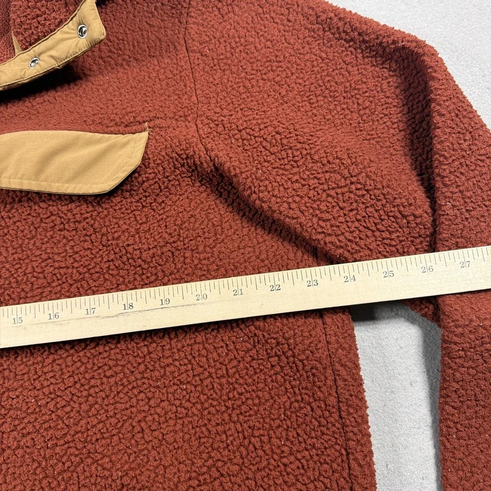 The North Face Pullover Mens Large Orange Fleece Snap Mock Neck Thermal Hiking